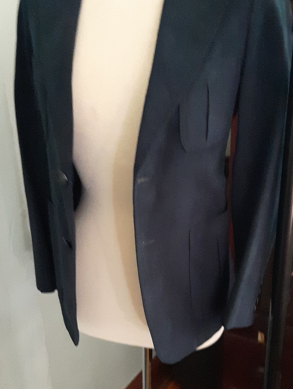 Men's Ladies Dark Navy Single-Breasted Safari Style Blazer Jacket Tailored Coat